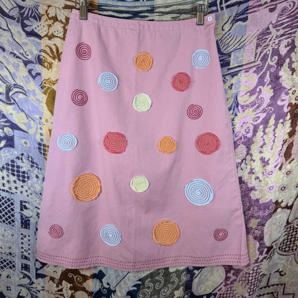 Cutesy Patchwork Polka Dot Art Teacher Boden Below the Knee Skirt Size S